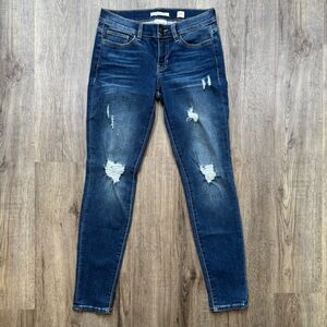 Sneak Peak SP Black Label Dark Blue Distressed Skinny Jeans - Size 27